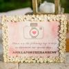 ♥It's all in the details...Even the couple's Instagram Hashtag sign was made to coordinate. We did a watercolor pink wash as the background and found this great cream frame to display it.
-Photo: Tim Otto