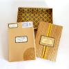 ♥Every piece of this invitation was like opening a present. The design on the outside of the box was embossed in gold.